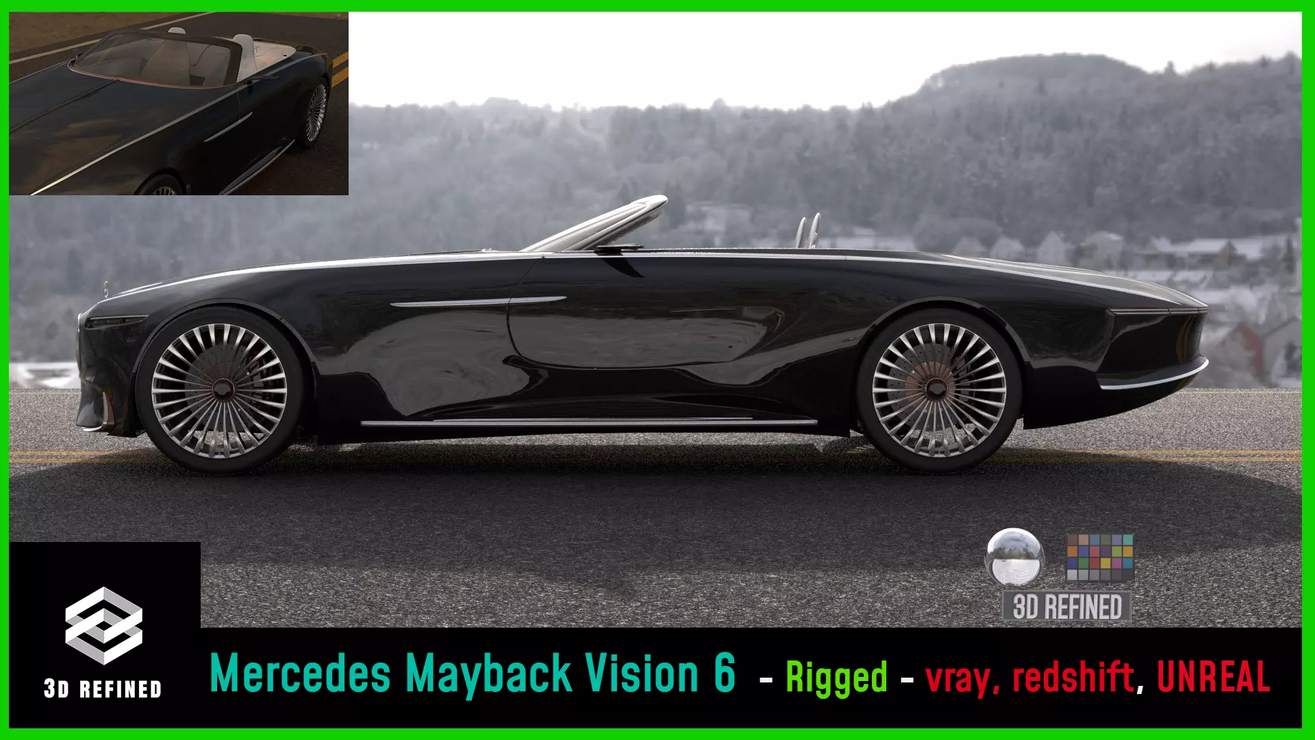 MercedesMaybach Vision 6 -Rigged-unreal-vray-redshift Low-poly 3D model