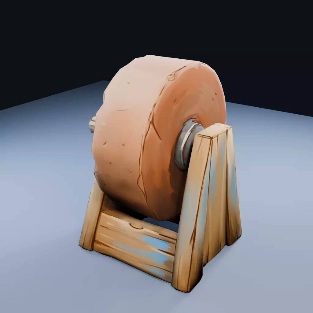 Blank Desert Grindstone Low Poly PBR Game Asset Low-poly 3D model