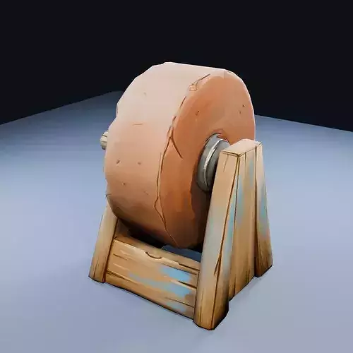 Blank Desert Grindstone Low Poly PBR Game Asset