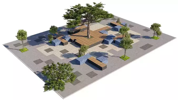 Afrivan Pocket Park Landscaping Scene