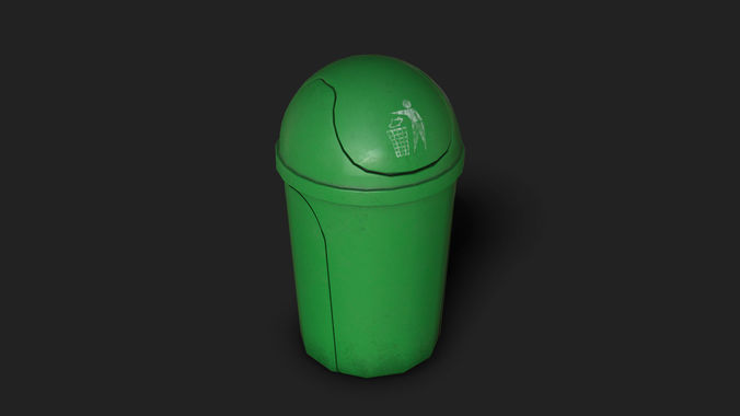 Small Trash Can Bin Low-poly 3D model