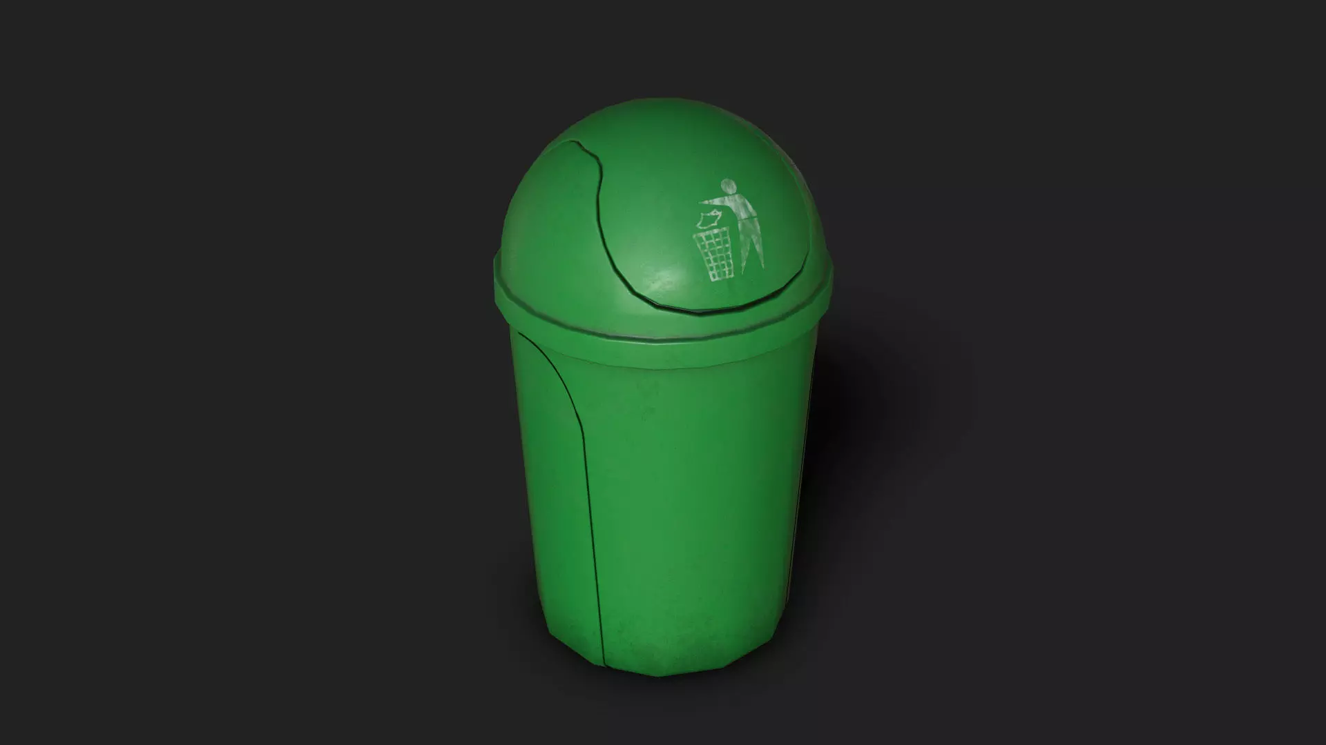 Small Trash Can Bin Low-poly 3D model_0