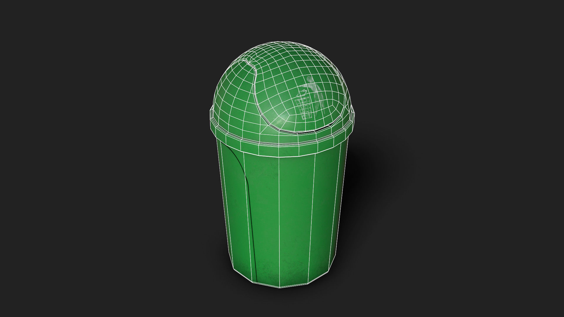 Small Trash Can Bin Low-poly 3D model_1