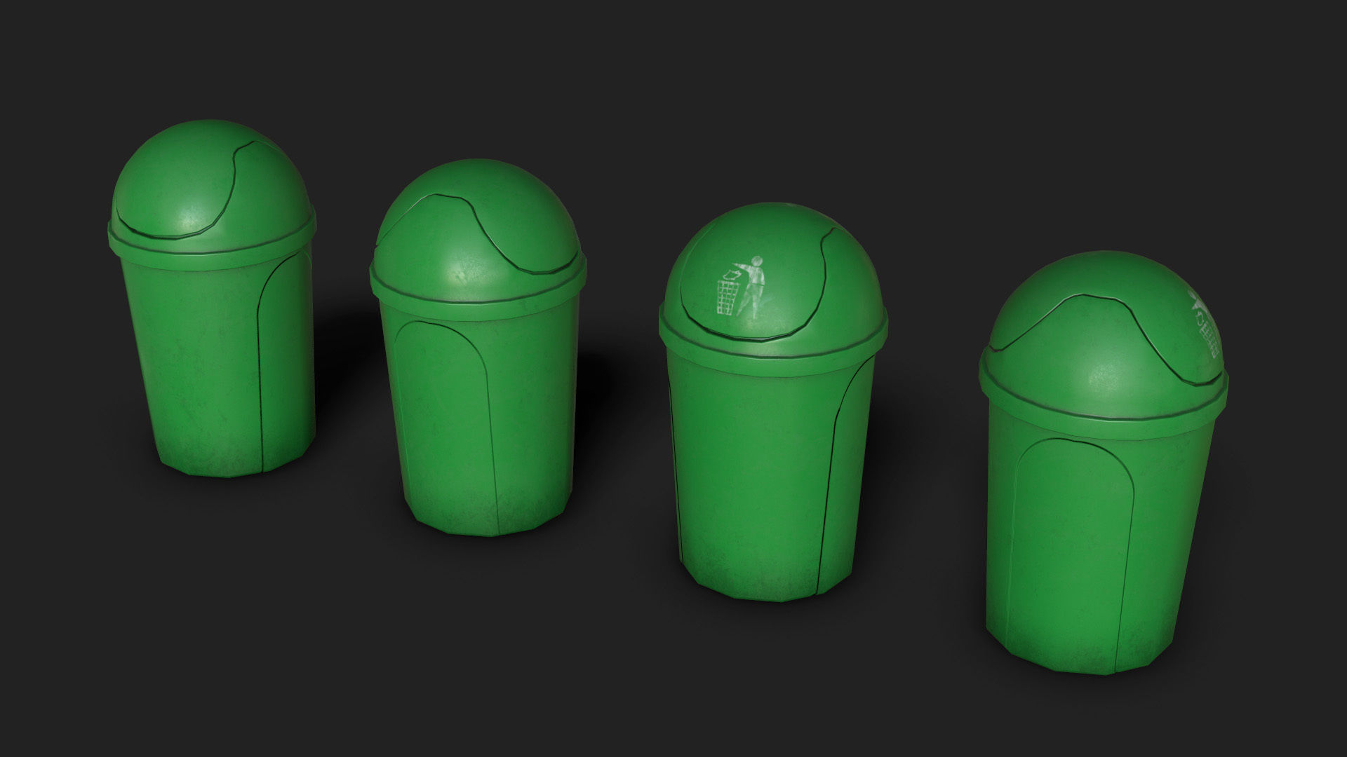 Small Trash Can Bin Low-poly 3D model_2
