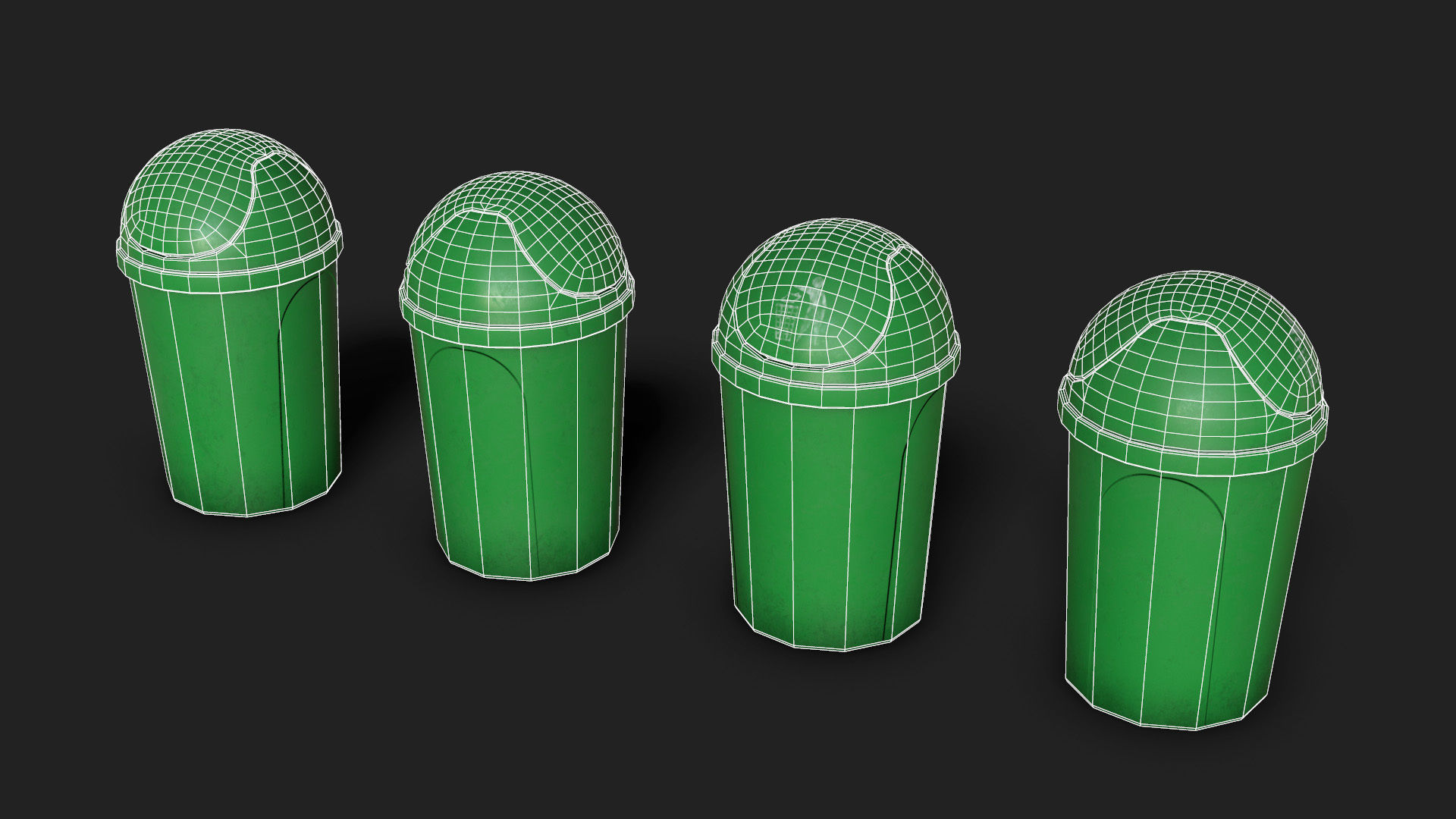 Small Trash Can Bin Low-poly 3D model_3