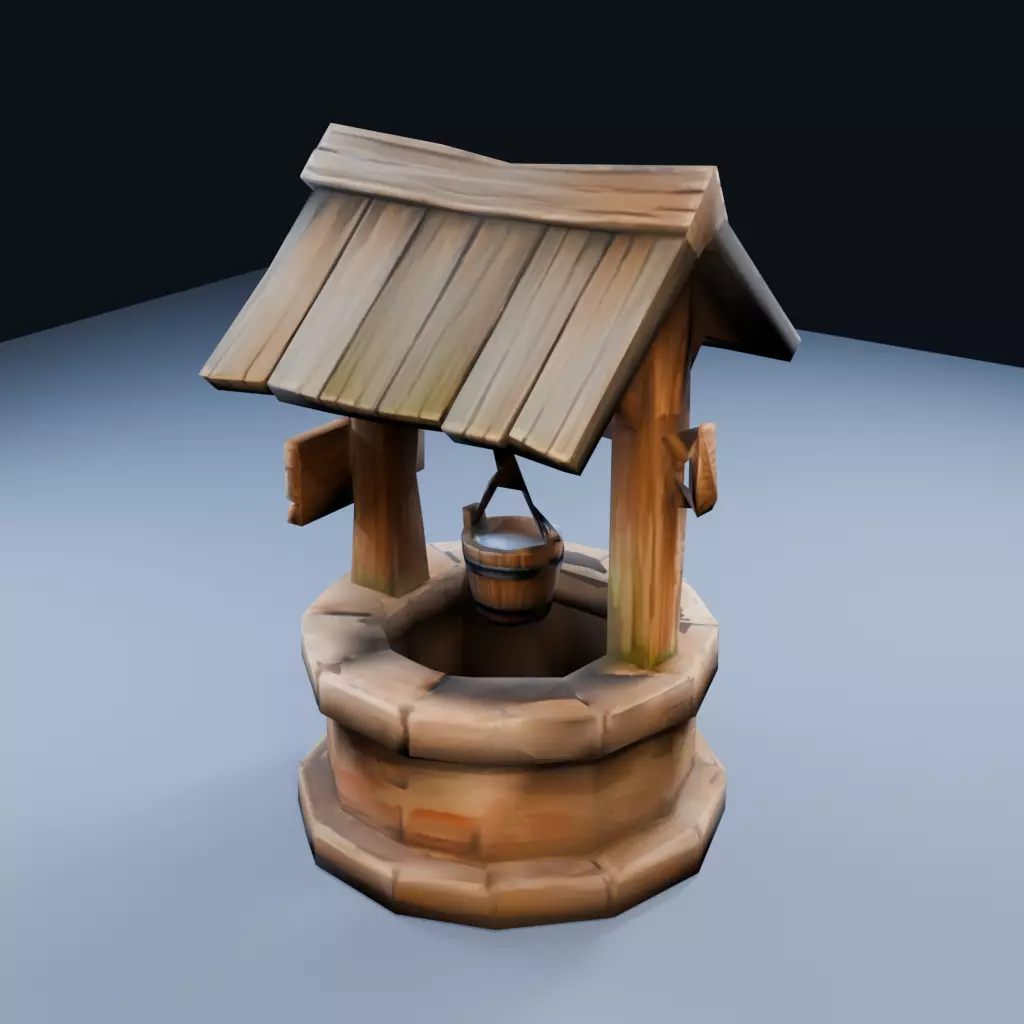 Blank Water Well Low Poly PBR Game Asset Low-poly 3D model