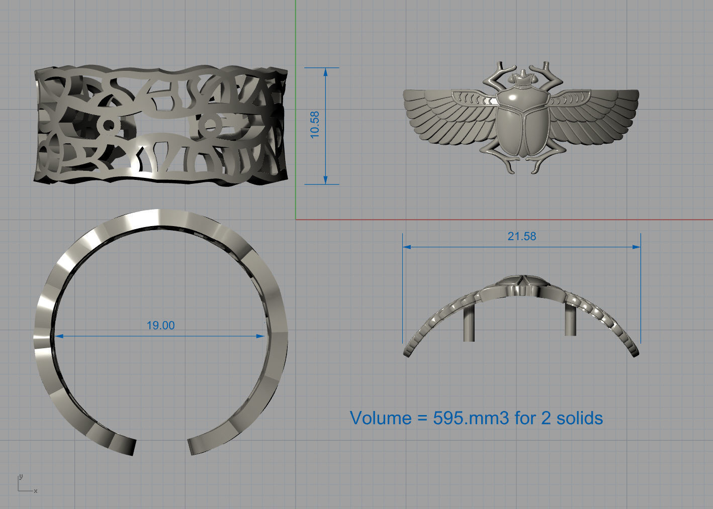  Scarab ring original  3D print model_9