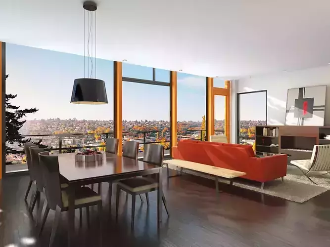 Living room scene Free 3D model