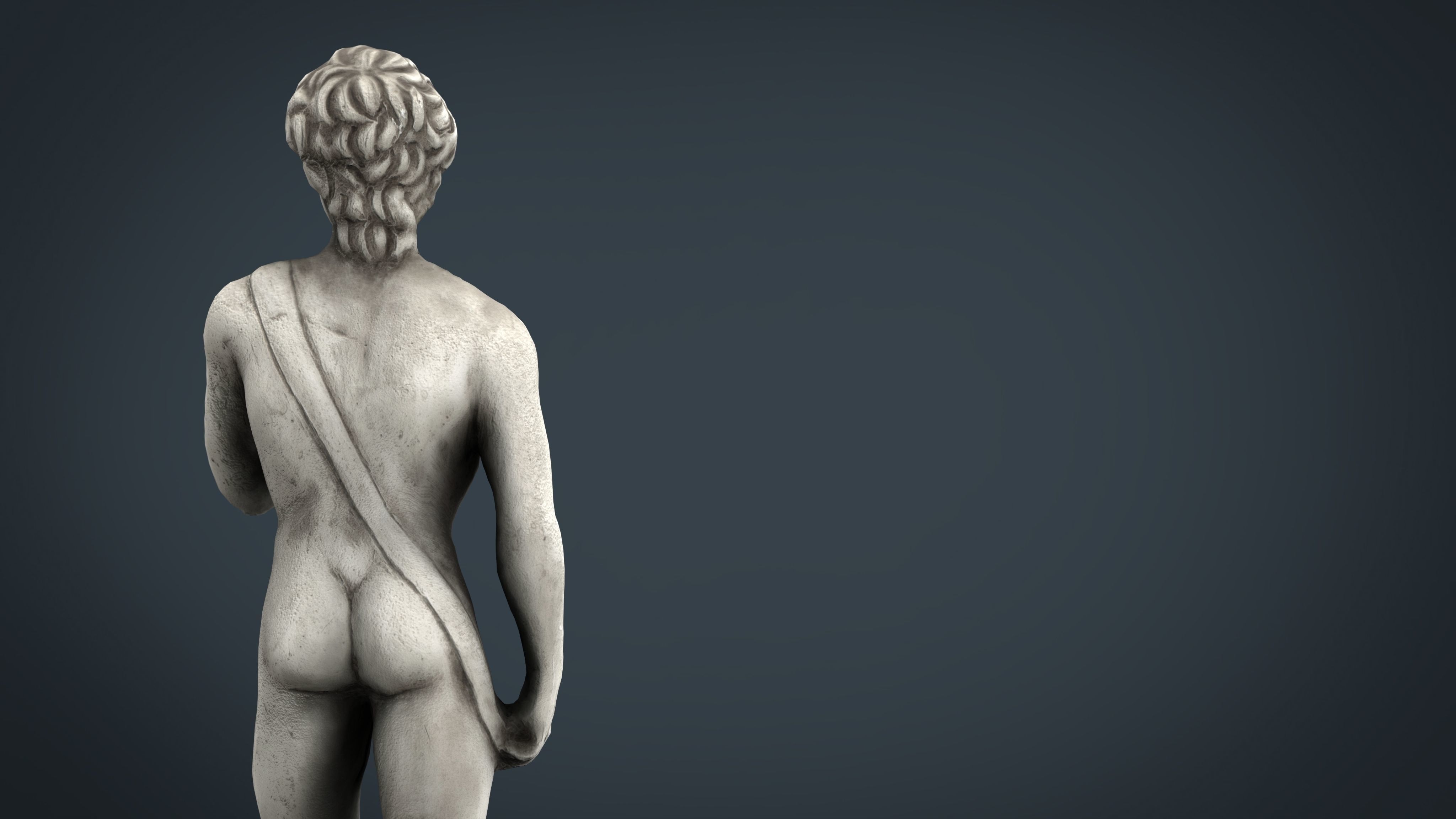 David Statue by Michelangelo Low-poly 3D model_10