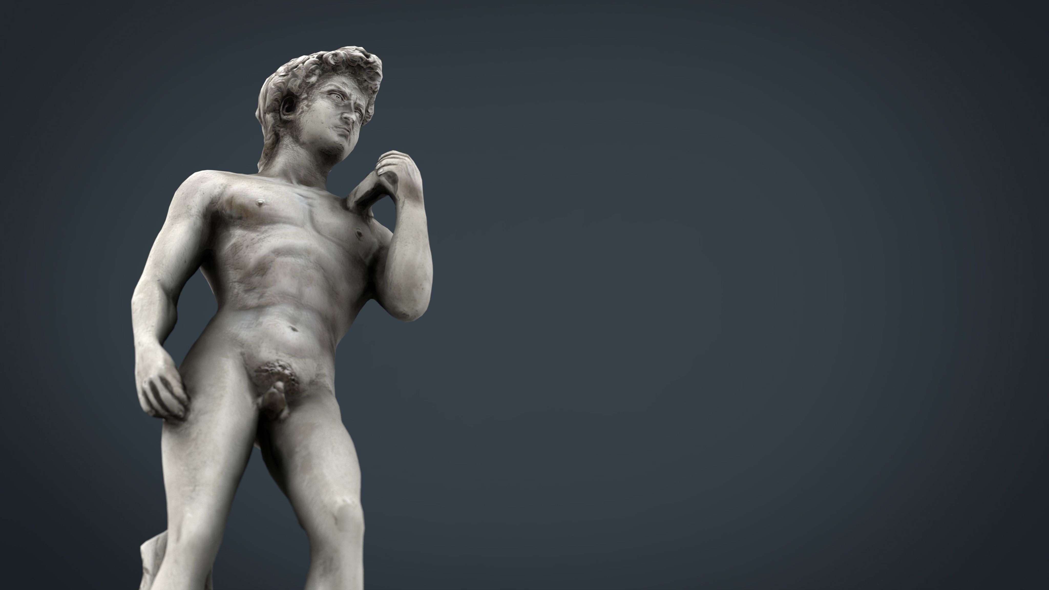 David Statue by Michelangelo Low-poly 3D model_8