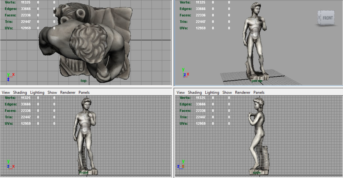 David Statue by Michelangelo Low-poly 3D model_12
