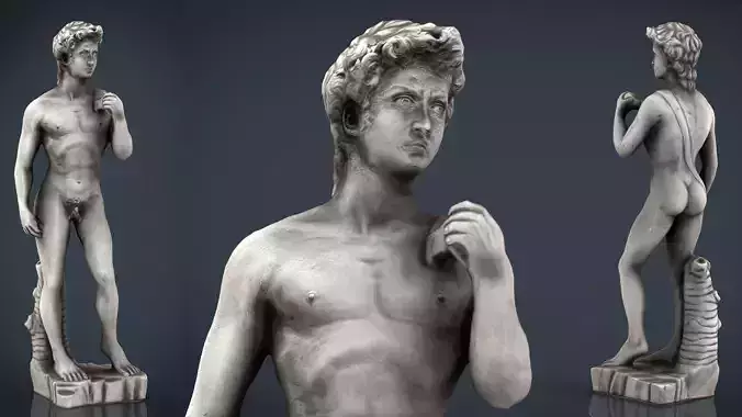 David Statue by Michelangelo Low-poly 3D model