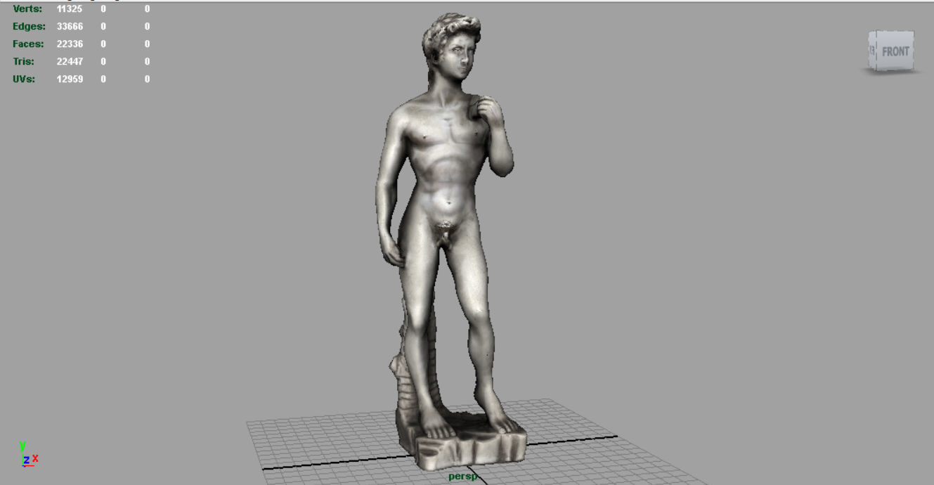 David Statue by Michelangelo Low-poly 3D model_3