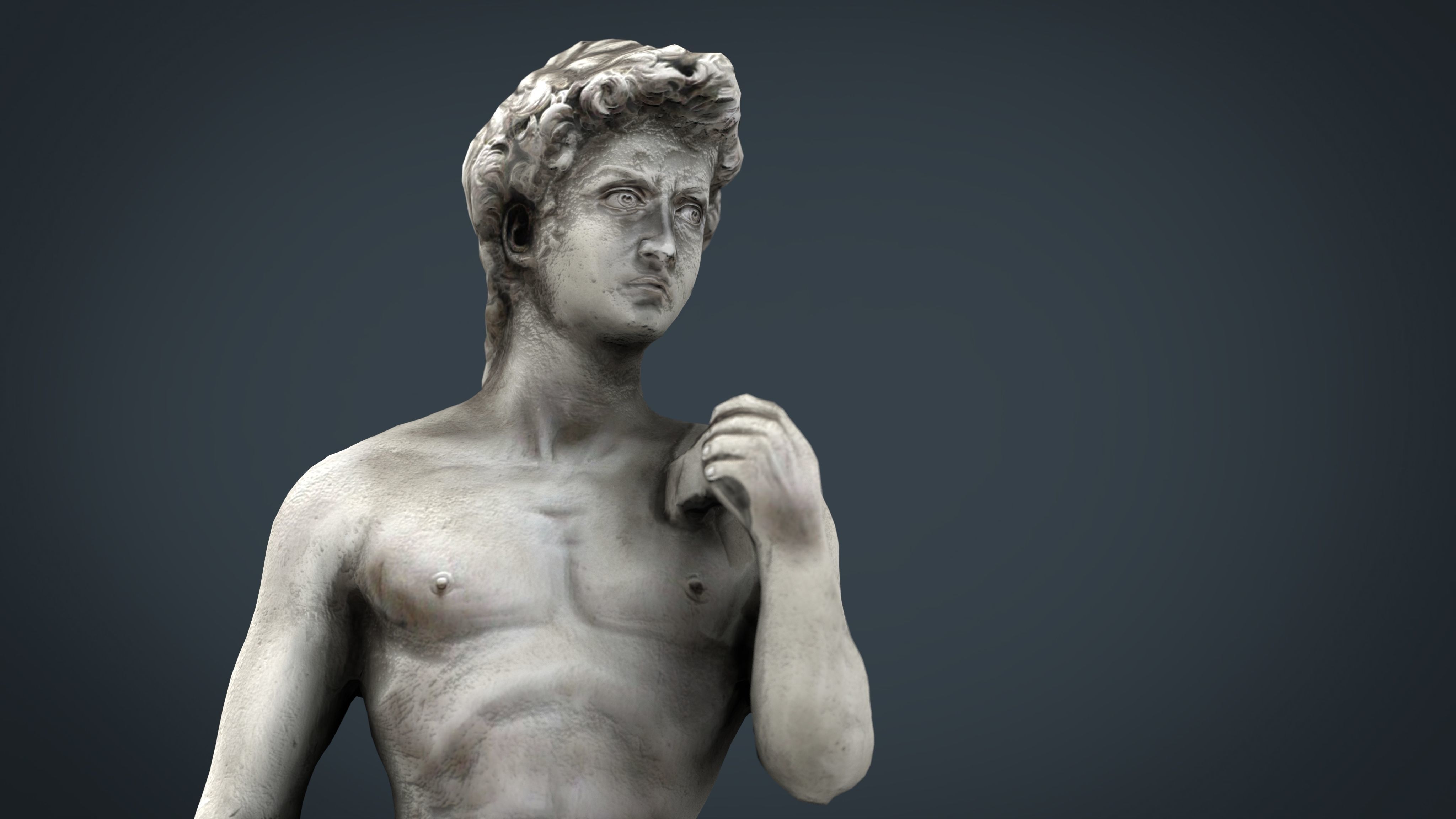 David Statue by Michelangelo Low-poly 3D model_14