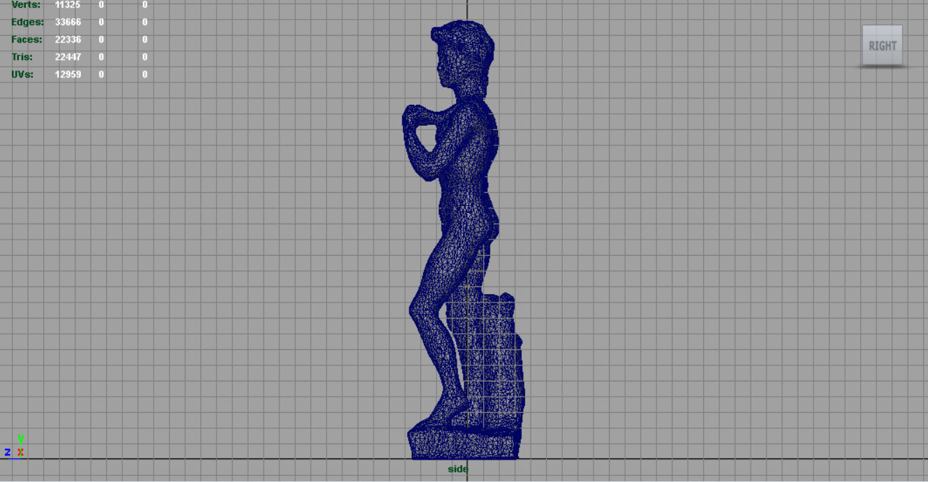 David Statue by Michelangelo Low-poly 3D model_5