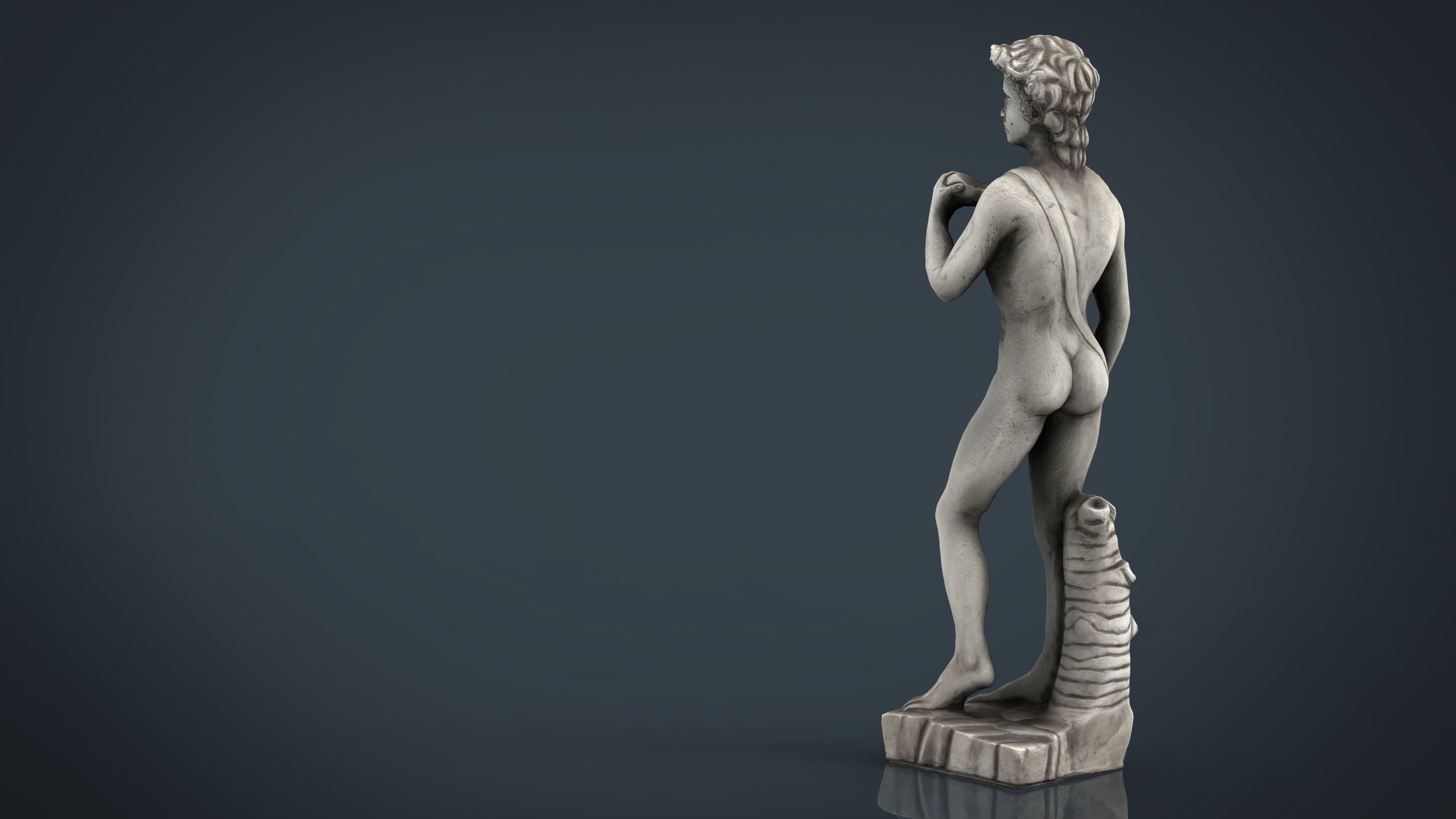 David Statue by Michelangelo Low-poly 3D model_9