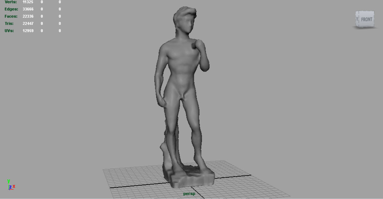 David Statue by Michelangelo Low-poly 3D model_2