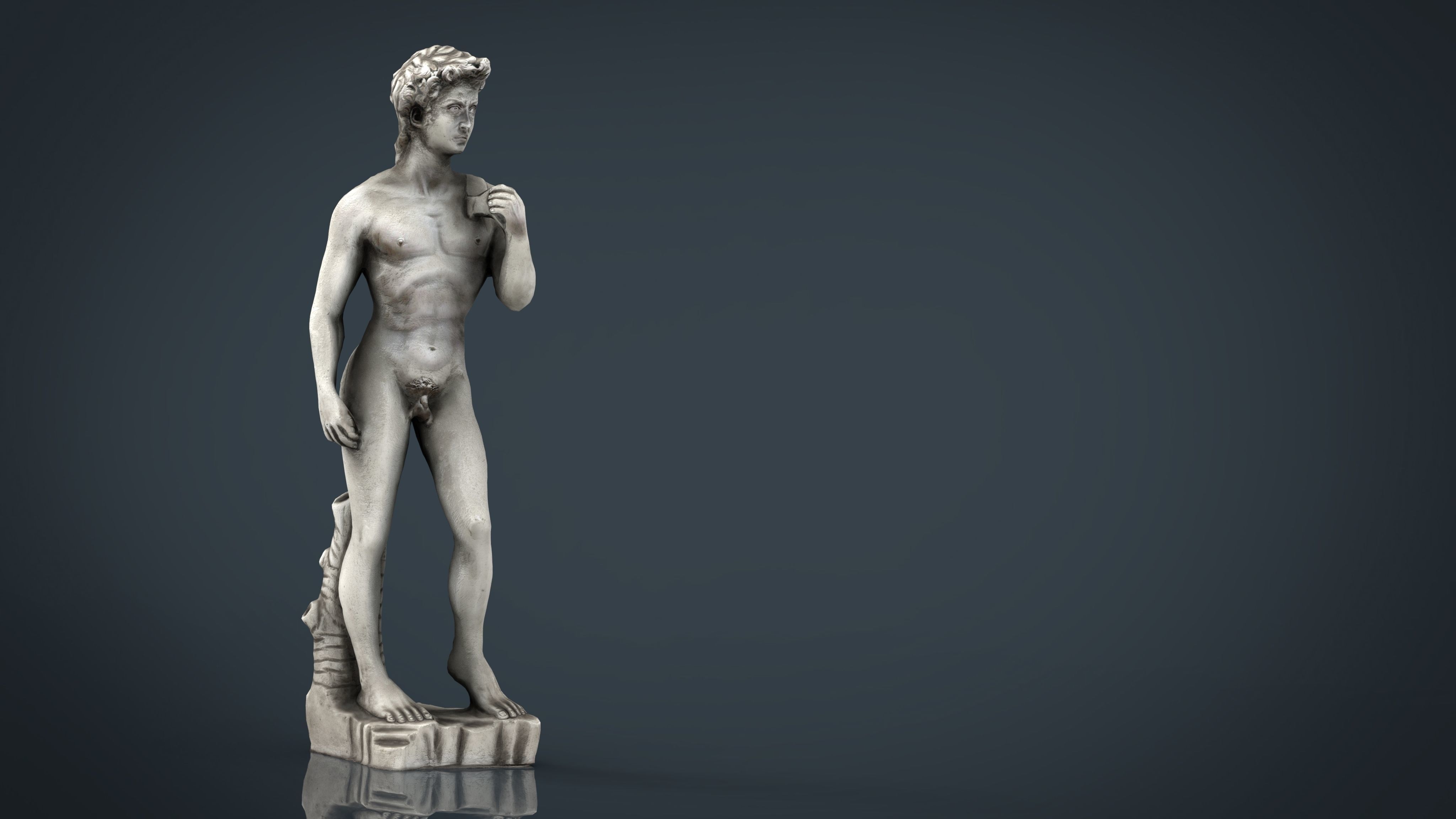 David Statue by Michelangelo Low-poly 3D model_13