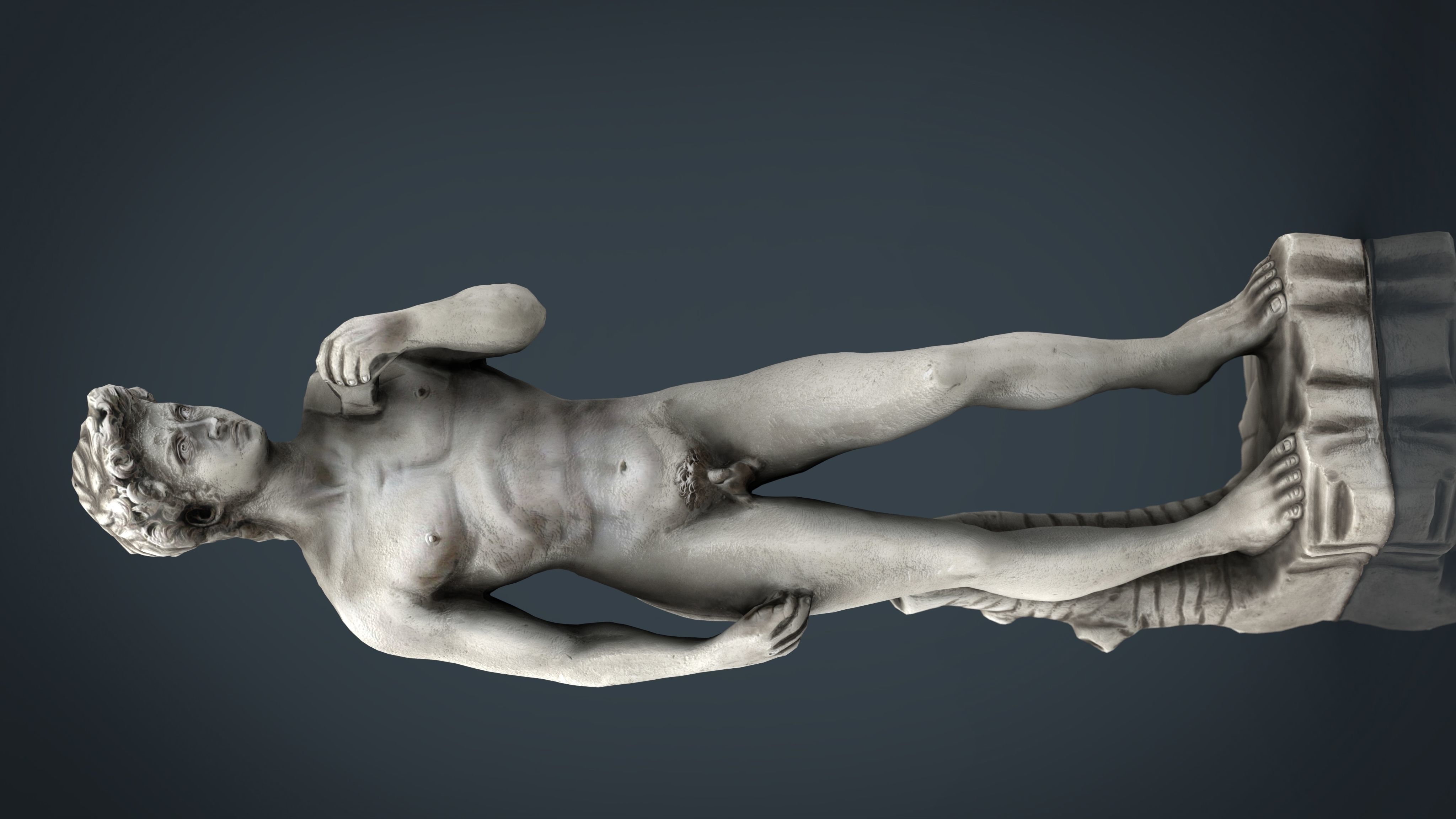 David Statue by Michelangelo Low-poly 3D model_16