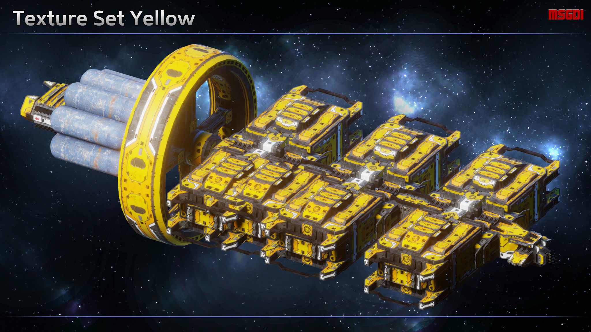 Spaceship Colony Ship Low-poly 3D model_11