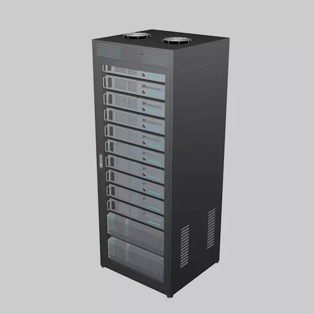 Data Server Rack 3D model_0