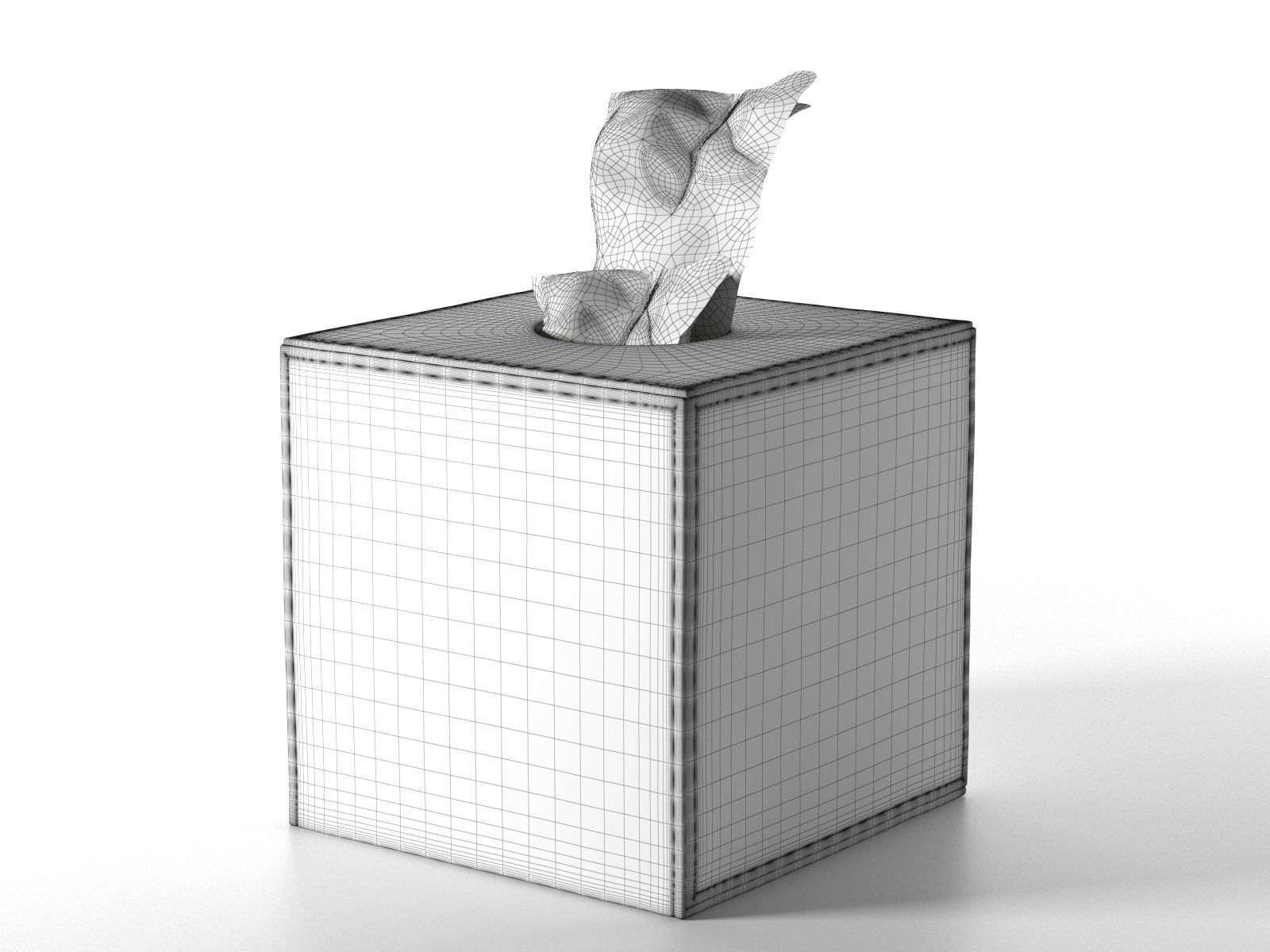 Leather Tissue Box Square 3D model_1