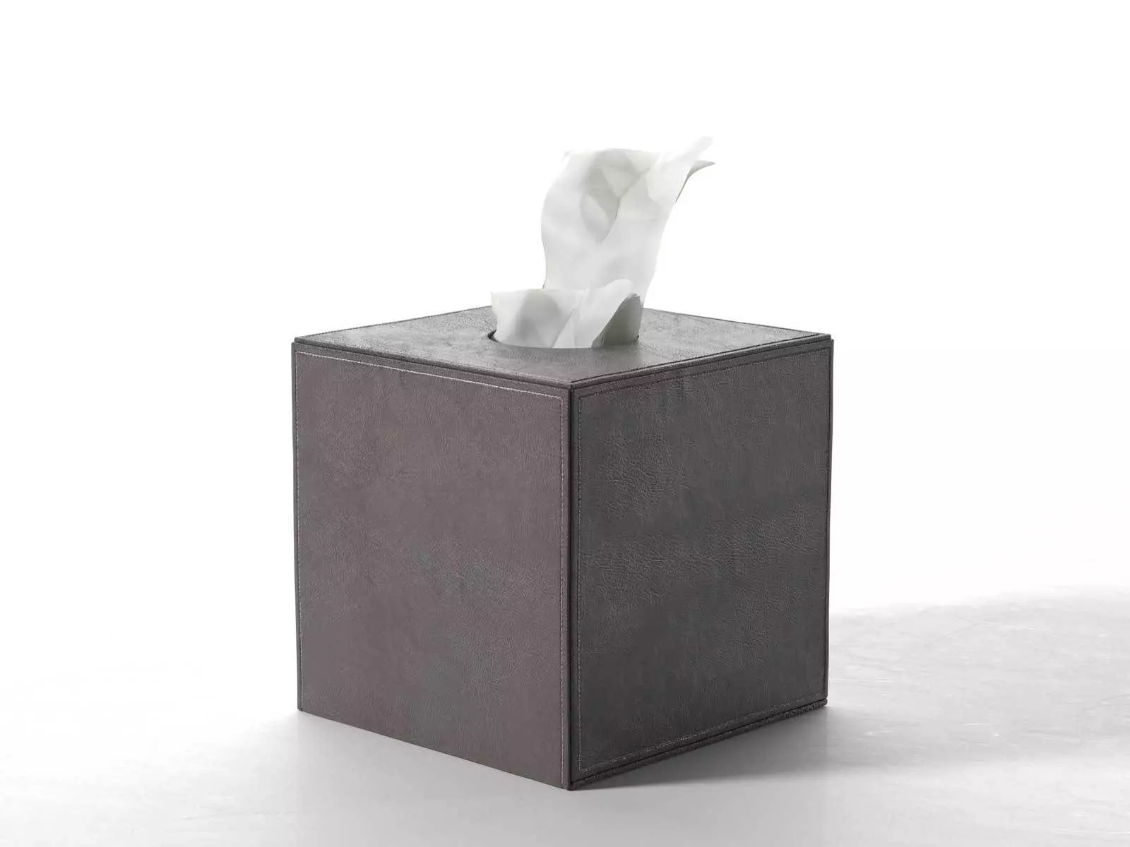 Leather Tissue Box Square 3D model_0
