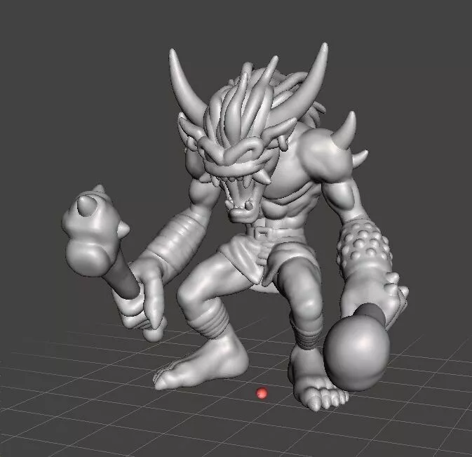 DEMON OGRE MINIATURE MODEL FOR FANTASY GAMES RPG AND DND 3D print model