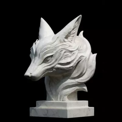 Kitsune Fox Bust STL 3D print model