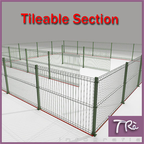 FENCE BRICOFAX TILEABLE 3D model