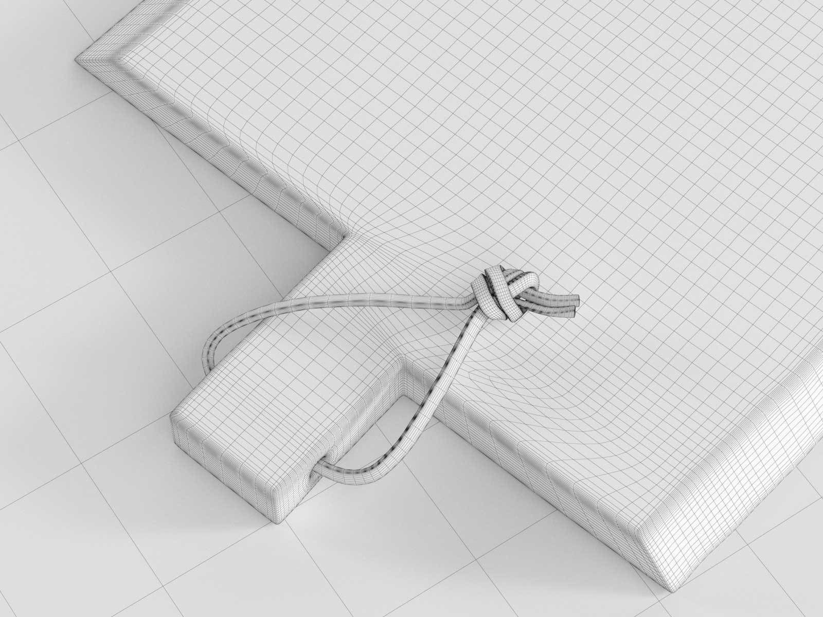 White Vintage Table 3D model_2