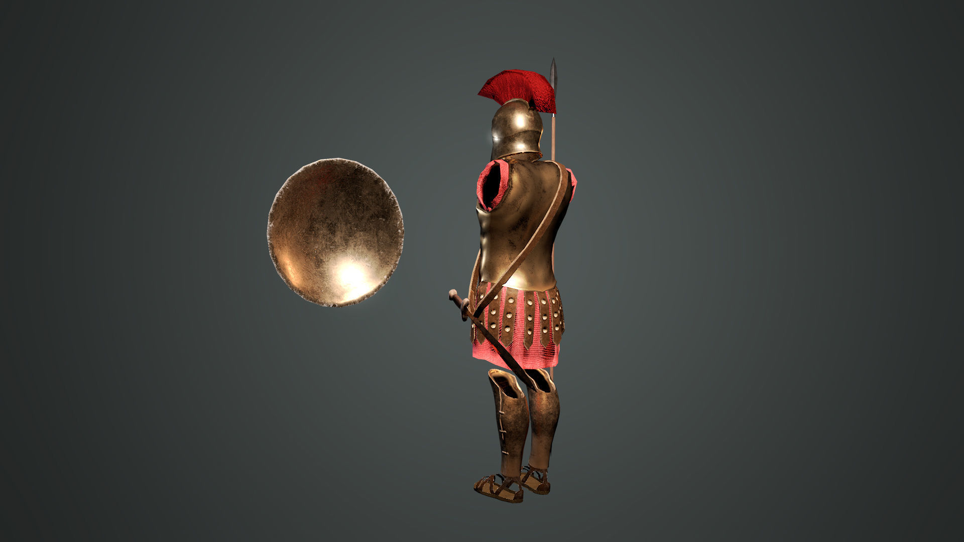 Ancient Greek Hoplite Armour Low-poly 3D model_6