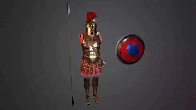 Ancient Greek Hoplite Armour Low-poly 3D model
