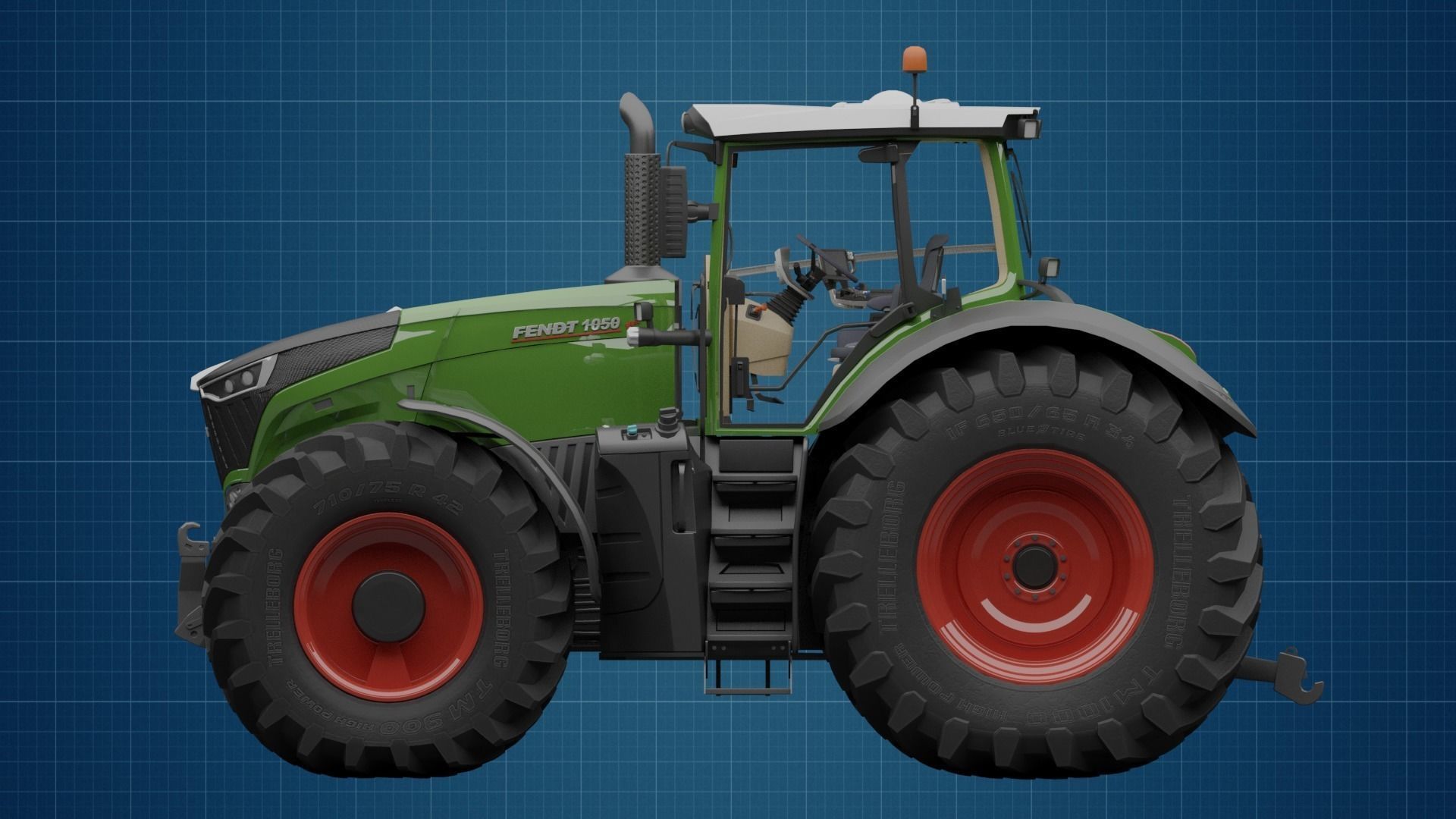 Fendt 1050 Vario Low-poly 3D model_9
