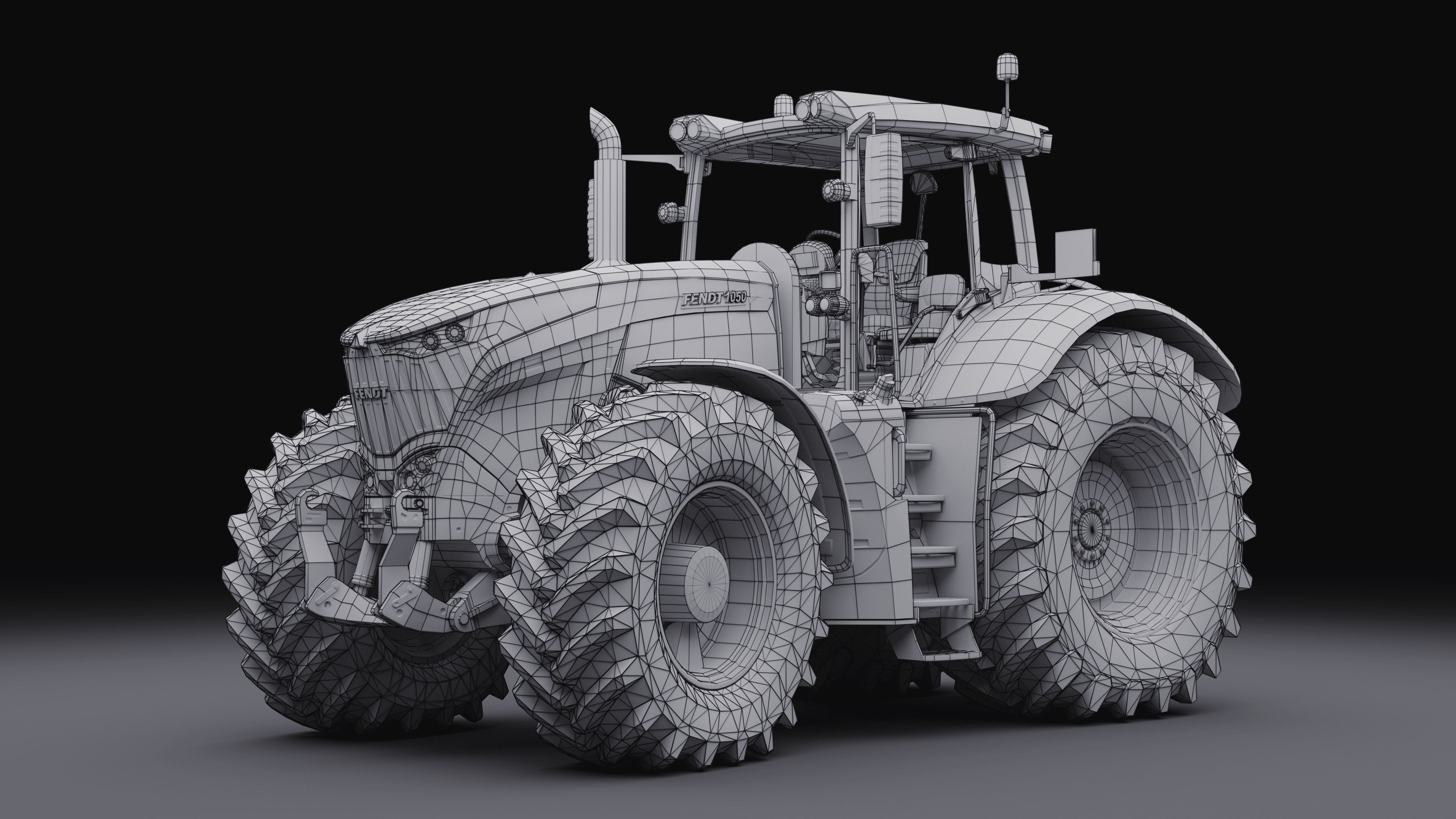 Fendt 1050 Vario Low-poly 3D model_1