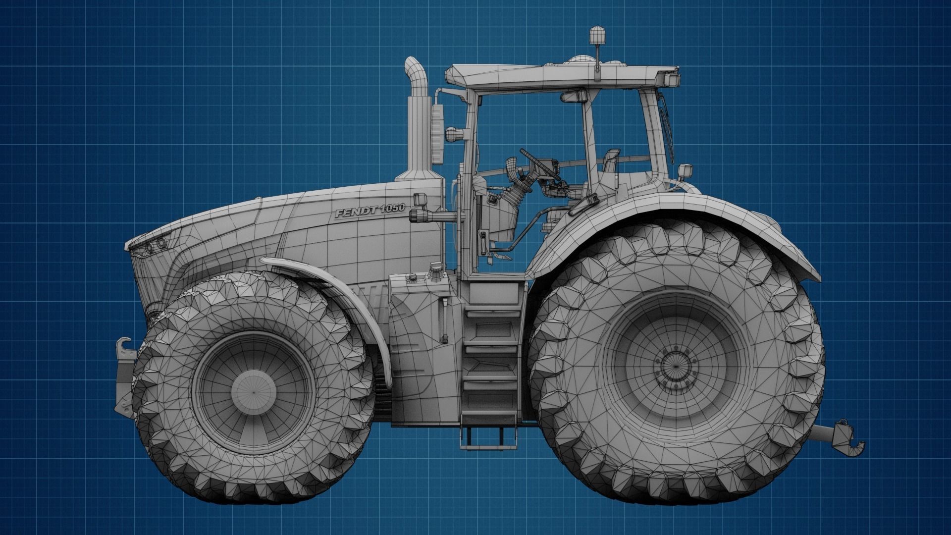 Fendt 1050 Vario Low-poly 3D model_8