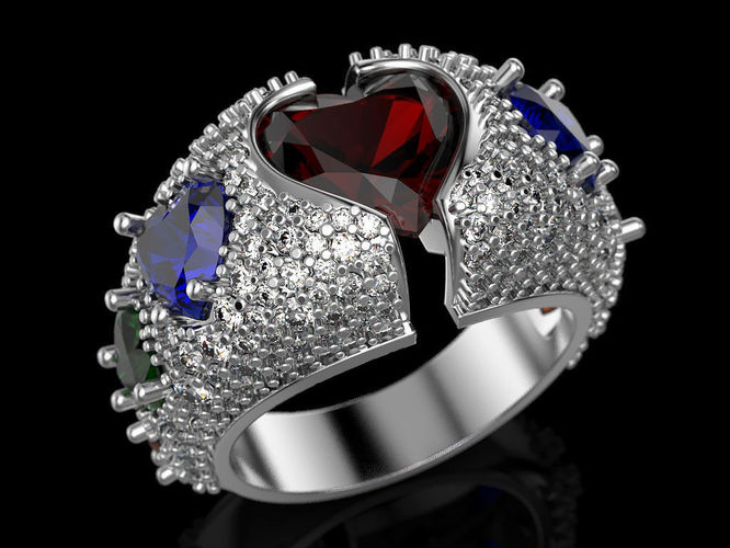 Hearts ring Free 3D print model