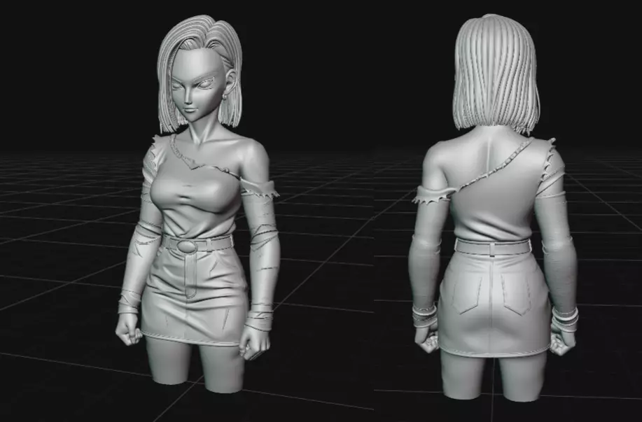 Dragon Ball Android Number 18 from the Dragon Ball 3D print model