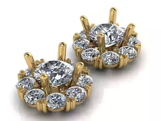 Earrings two diamond stud gold