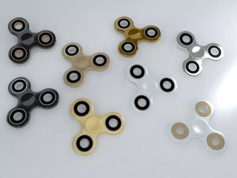 8 Spinner Fidget Widget - Pack 03 3D model_0