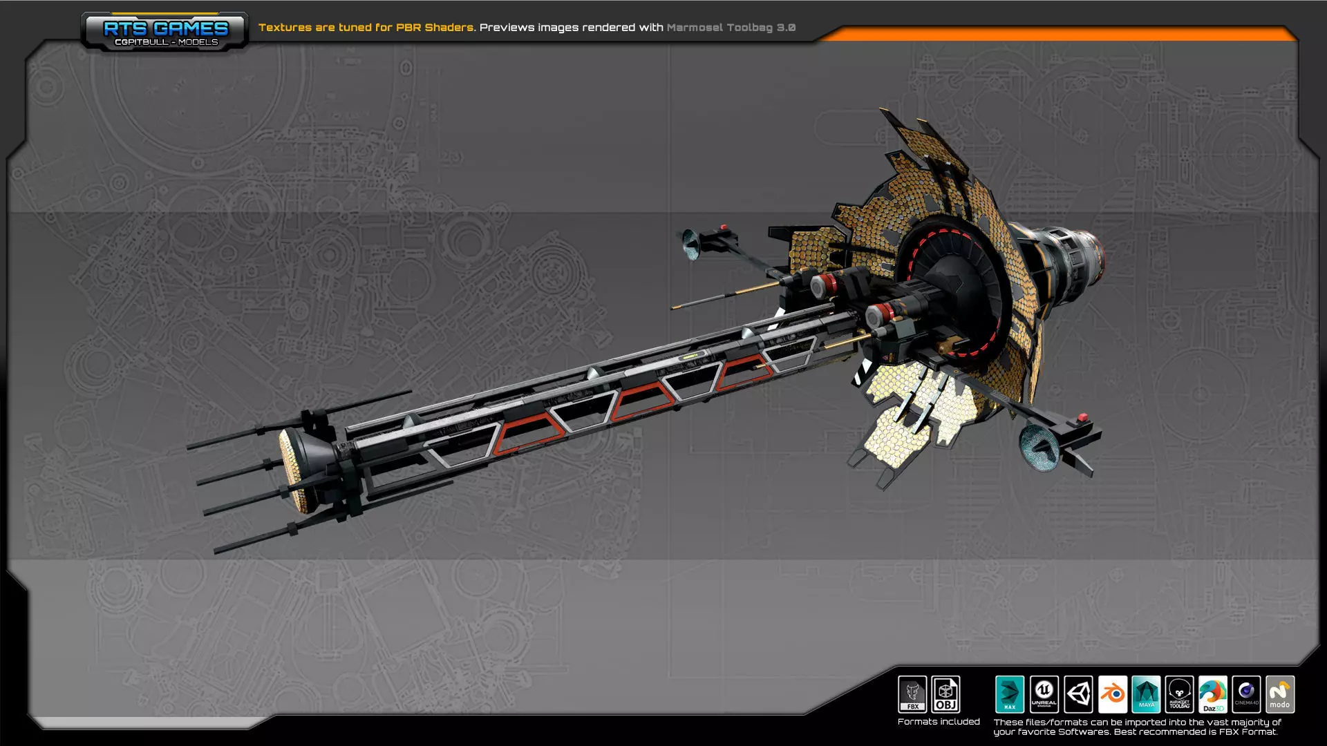 SF SatCom 2K Low-poly 3D model_0