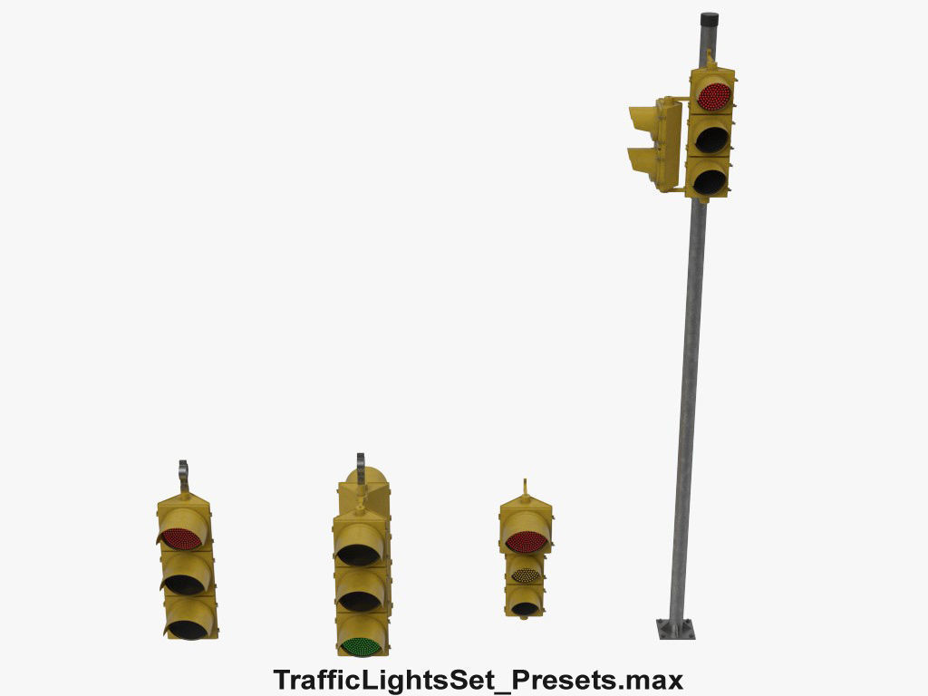 Traffic Lights Set 3D model_9