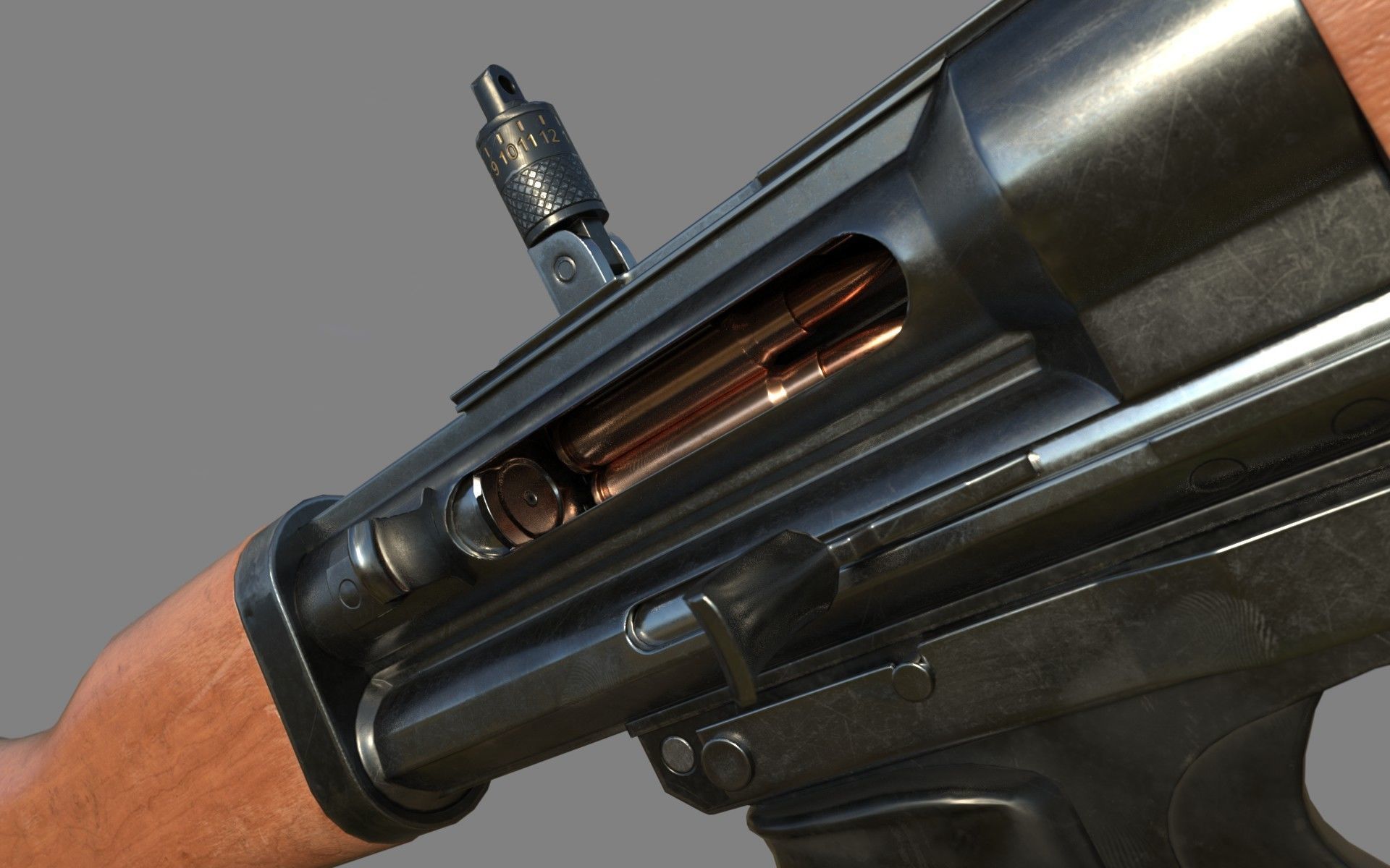 FG-42 German Paratrooper Rifle PBR Low-poly 3D model_18