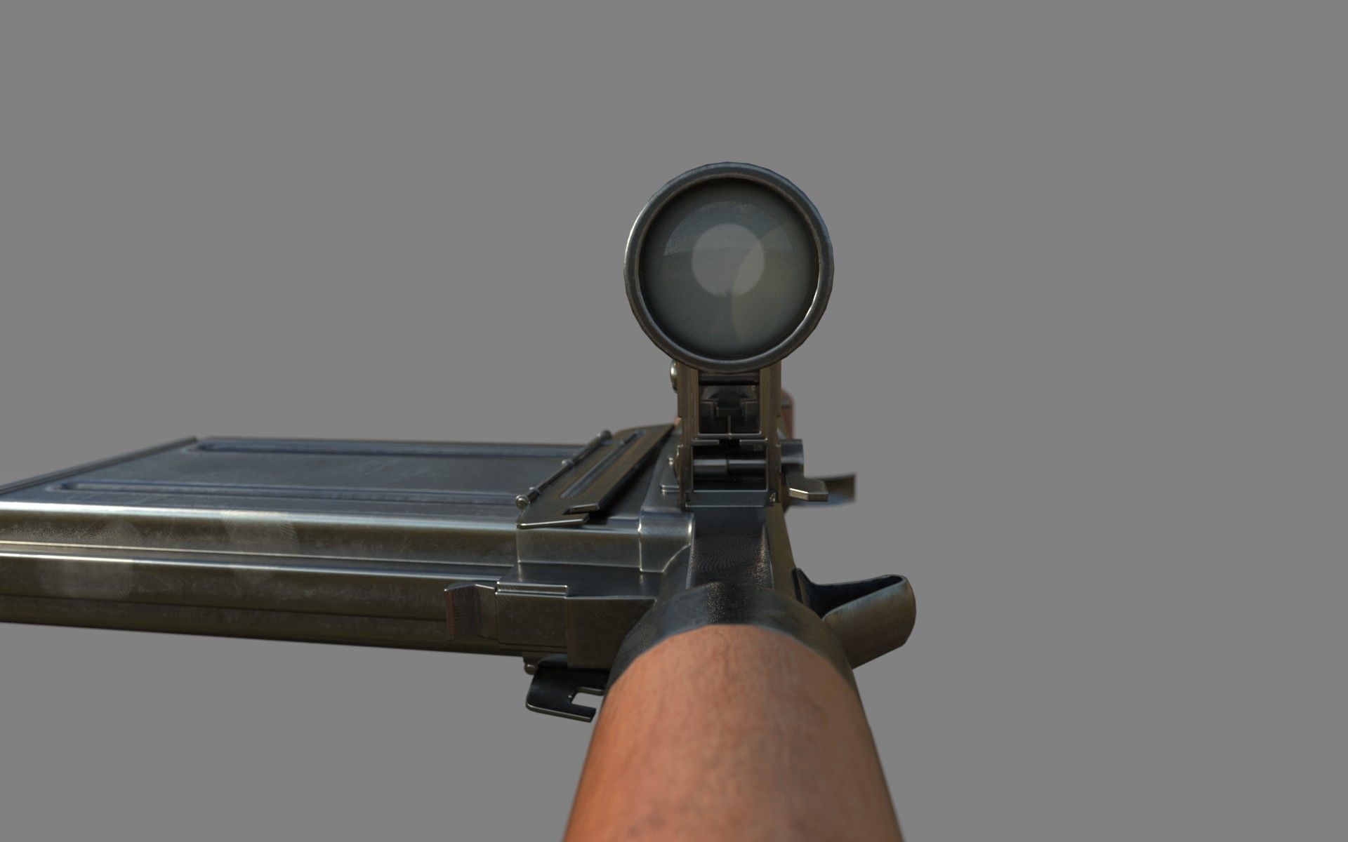 FG-42 German Paratrooper Rifle PBR Low-poly 3D model_3