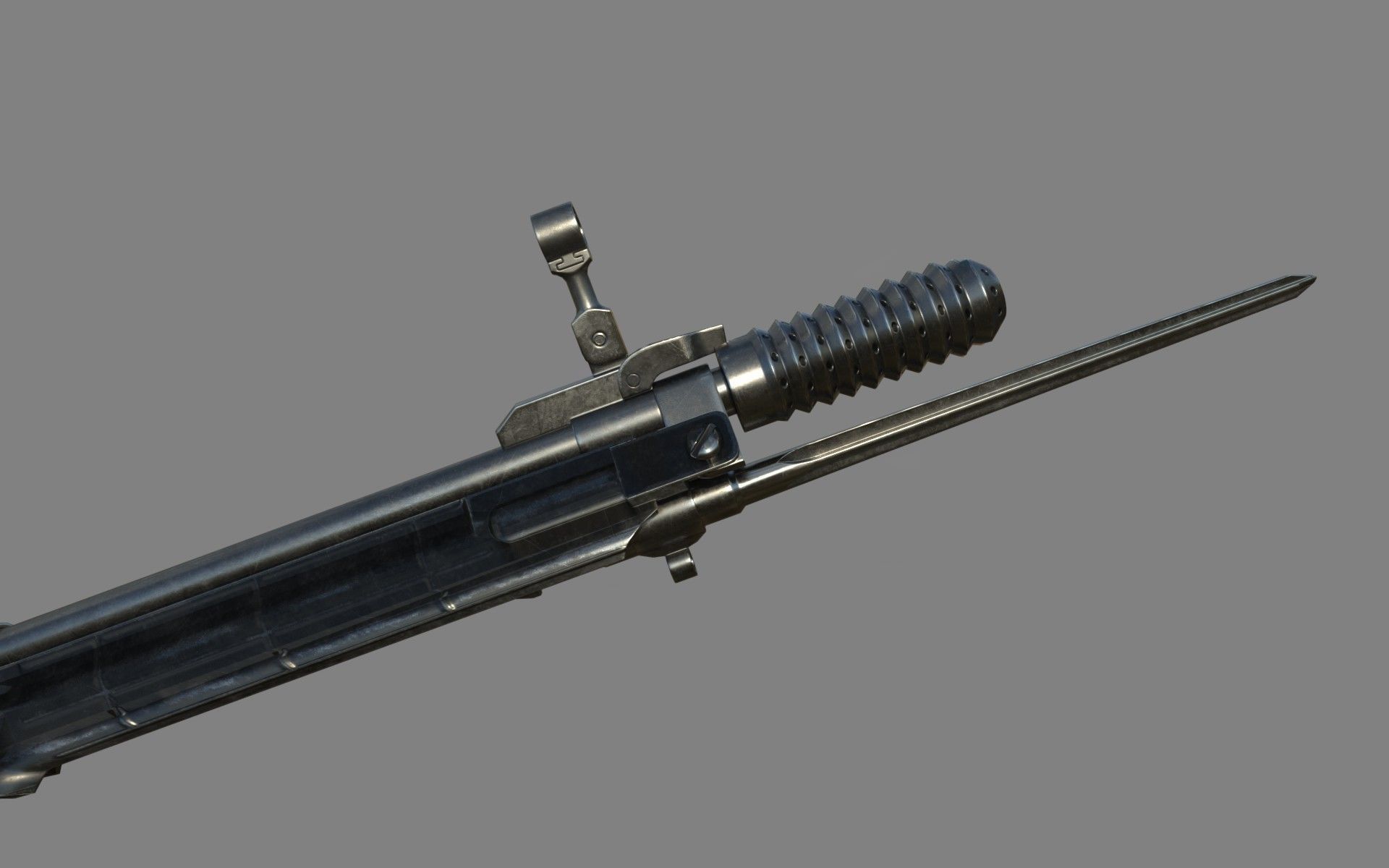 FG-42 German Paratrooper Rifle PBR Low-poly 3D model_17