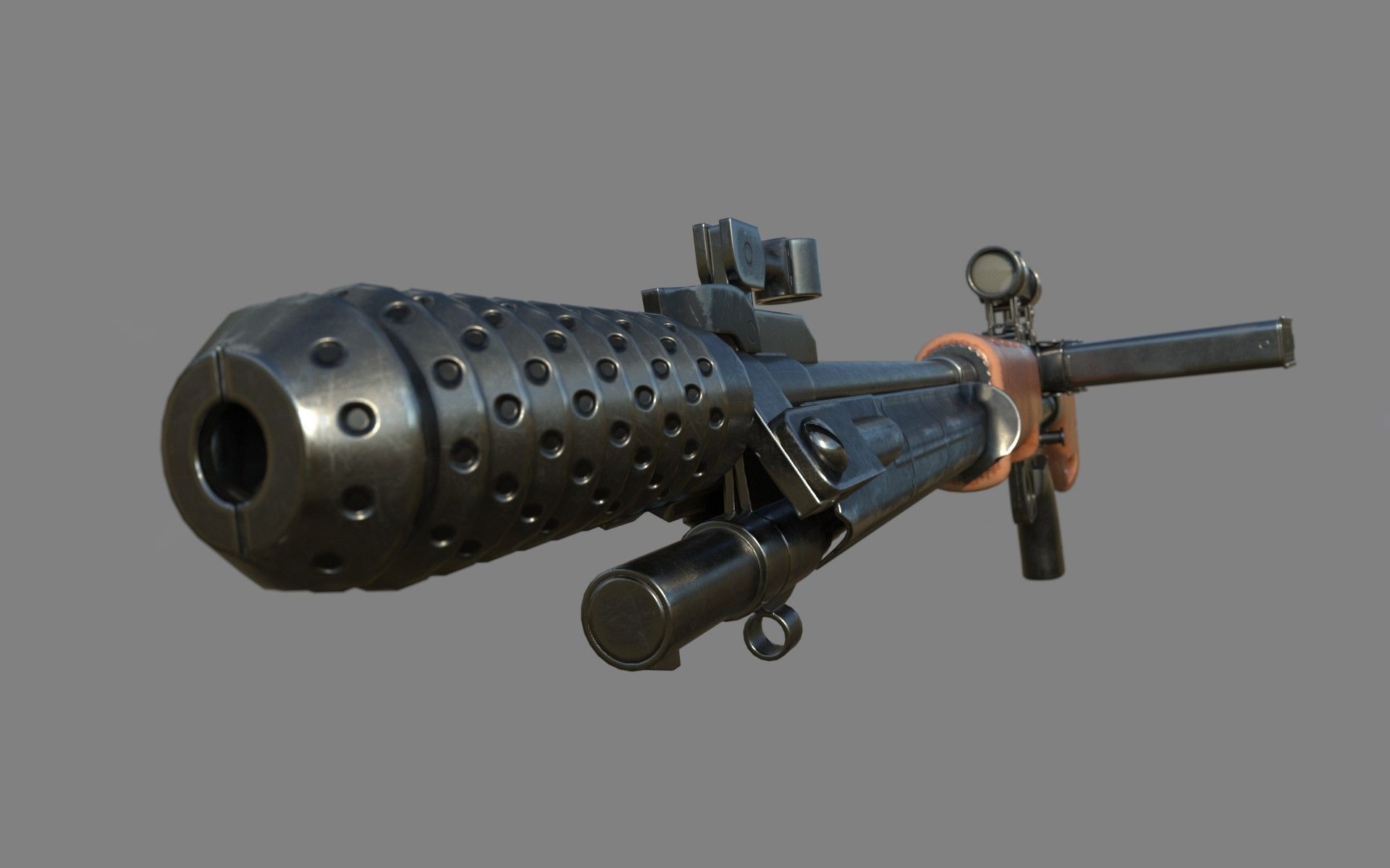 FG-42 German Paratrooper Rifle PBR Low-poly 3D model_8