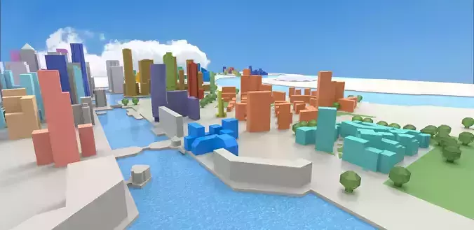 Isle of Dogs Low-poly 3D model