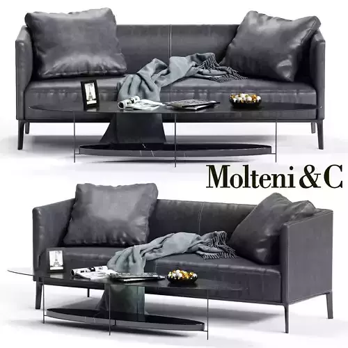Molteni CAMDEN Low Backrest Sofa Low-poly 3D model