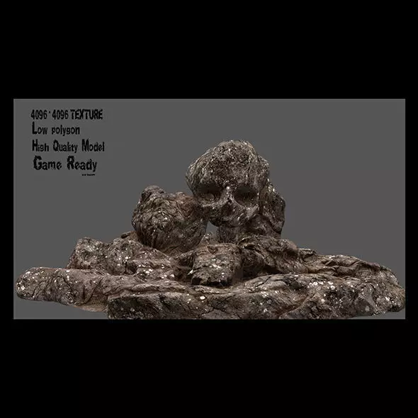 Skull Cave Low-poly 3D model