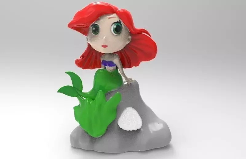 Ariel little mermaid figurine 3D print model_0